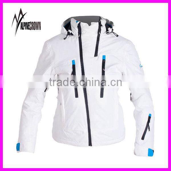2017 Newest Outdoor Winter women white ski jackets/ladies white ski jacket/ski parkas for women