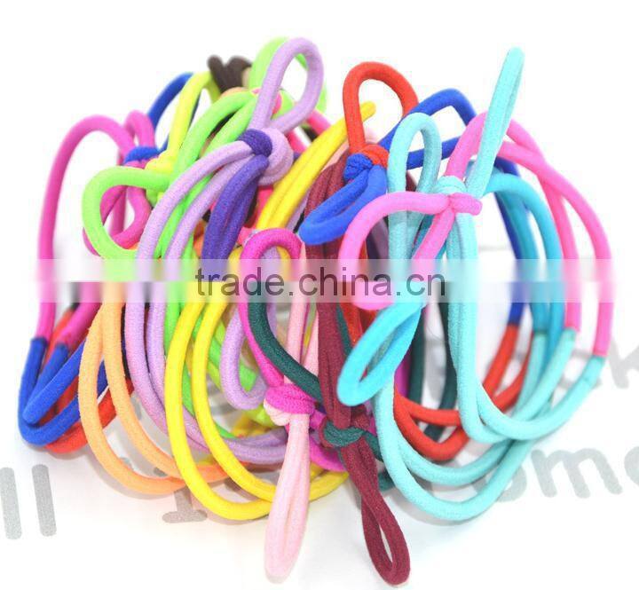 The Candy Color Bow Knoted Elastic Splice Hair Tie