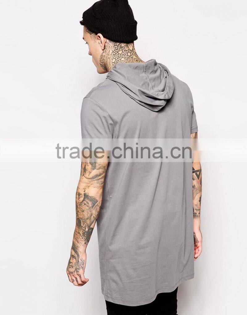 Super Longline T-Shirt With Hooded Skater Fit China products