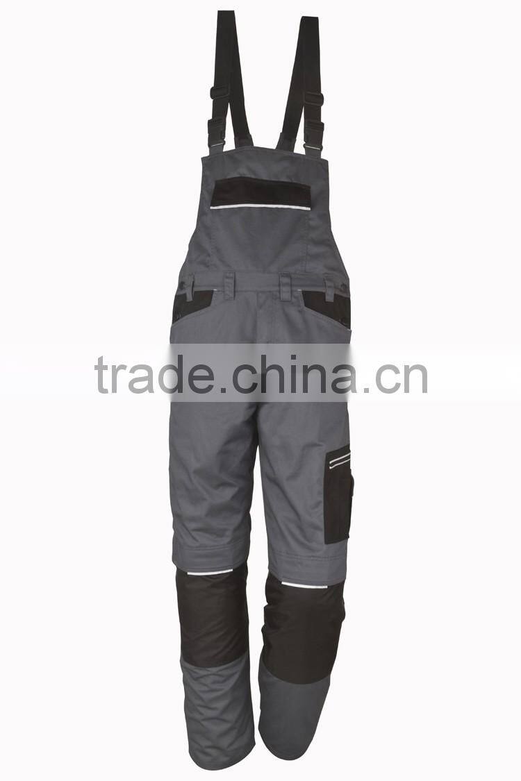 Hot sale economic polycotton trousers men's work overalls bib top pants