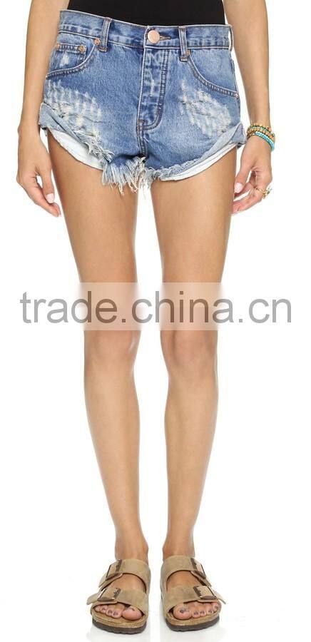 Newest hot sale sexy ladies fashion denim short jeans woman