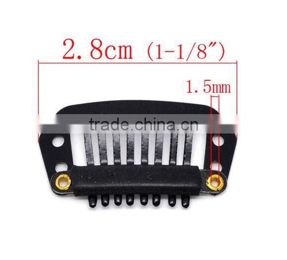 Black Comb Shaped Snap Hair Clips 2.8x1.6cm