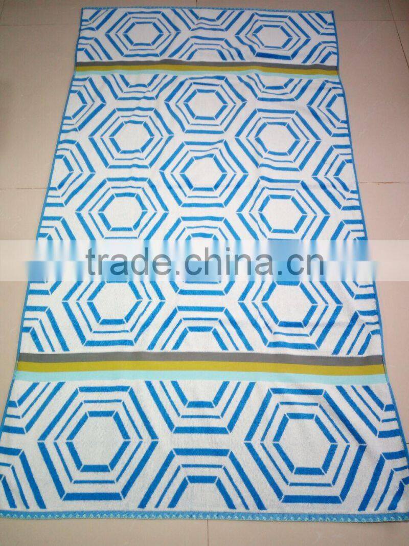 Jacquard 100%cotton Summer Beach Yarn dyed Satin Board Custom Design Velour/Terry Bath Pool Blanket/80*160CM Towels
