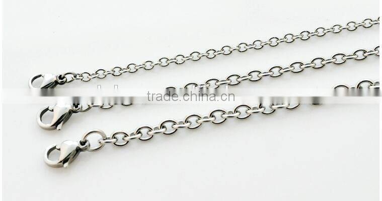 Stainless Steel Cable Chain Necklace O Type Crossed Link Vertical Steel Chain Necklace for Pendant