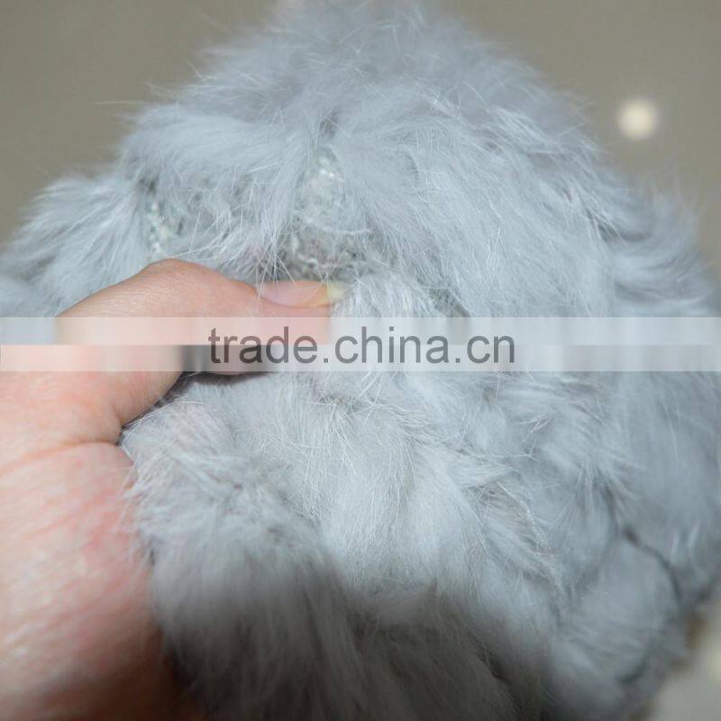SJ776-01 Yarn Knit Cheap Rabbit Fur Christmas Winter Hats