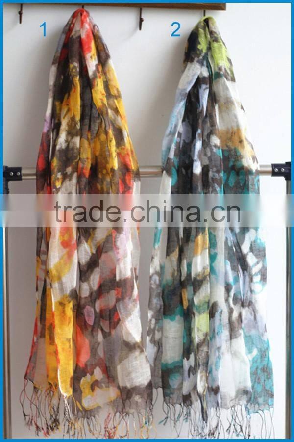 2015 new fashion linen cotton scarf and shawl wholesale