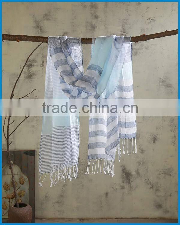 Women's fashion woven linen cotton china scarf