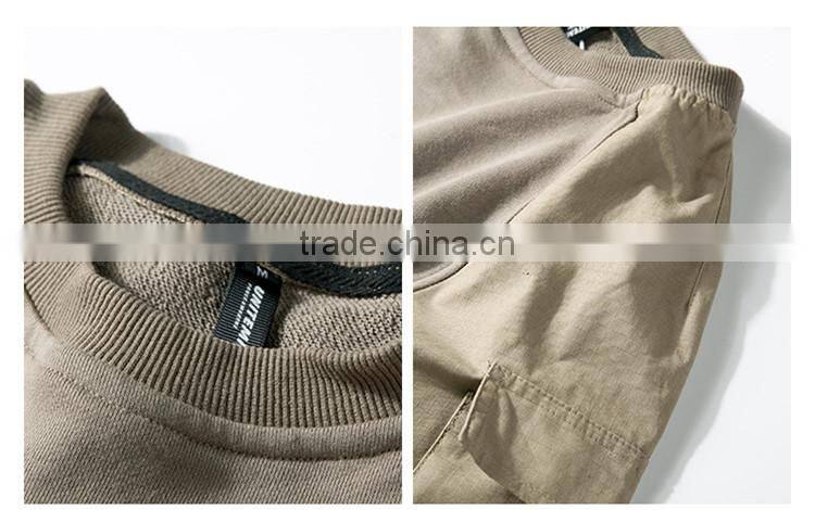 Wholesales Plain pocket long sleeve pullover