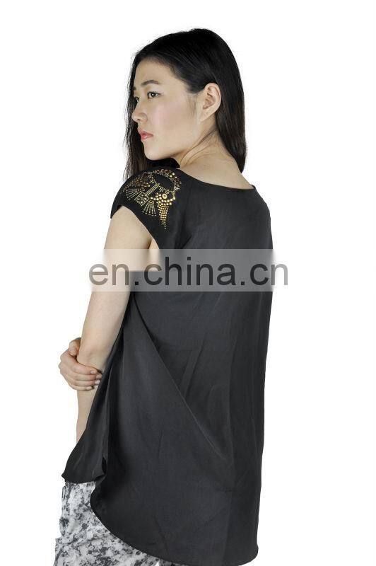 newest Spring/Autumn fashion Black women shirt with Tiger Print