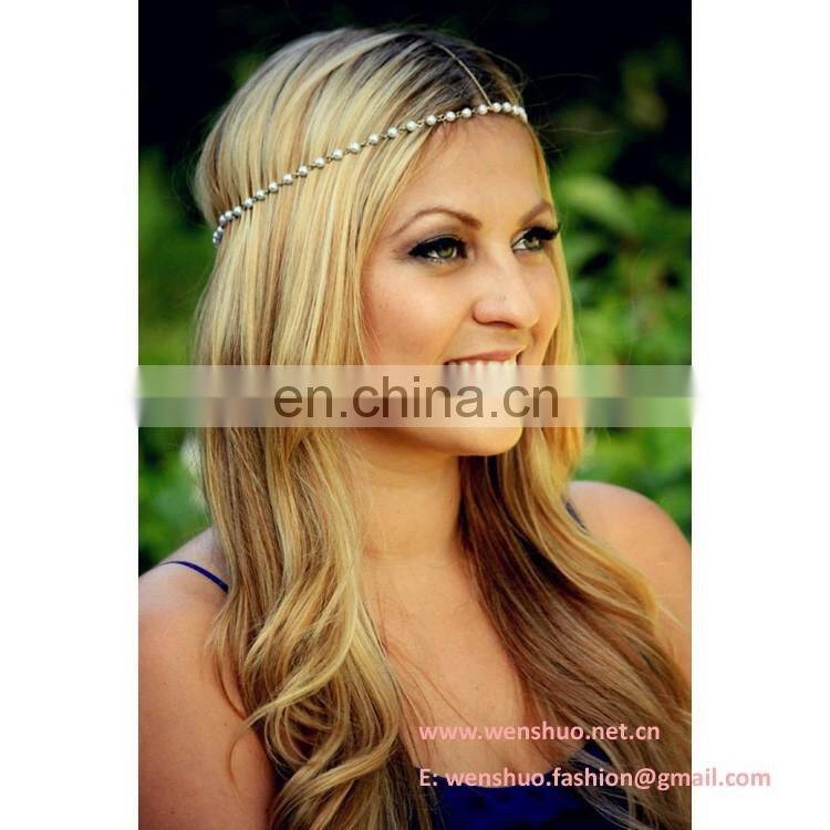Wholesale Pearl String Ladies Hair Accessory By Hand