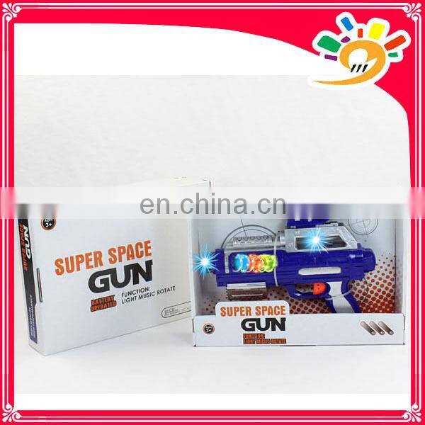 New design B/O plastic space toys gun with music and light
