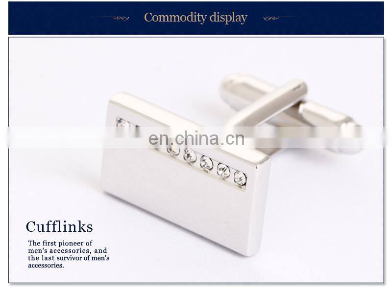 2015 HOT shirt Silver cufflinks for mens gifts Brand cuff Crystal cuff links