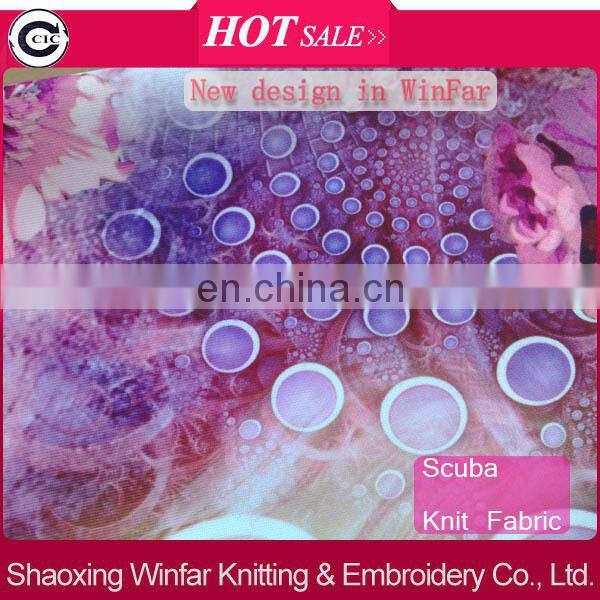 Shaoxing winfar Textile Scuba Digital Printing 100% Polyester Double Face Fabric