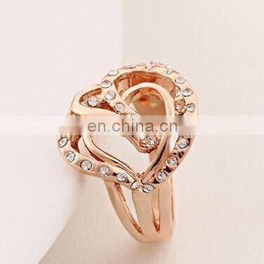 Twisty Heart Zircon Alloy Ring Wedding Engagement Rings High Quality Alloy Crystal Ring