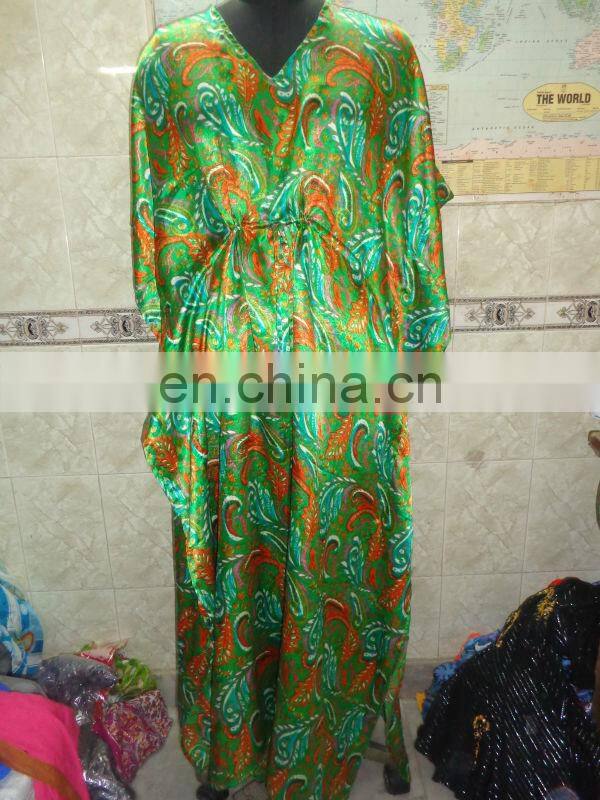 Printed Satin kaftan