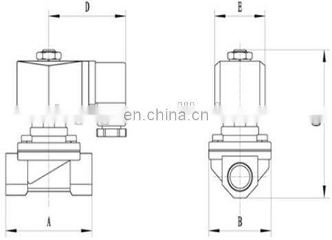 Normally closed Pneumatic brass 15mm water solenoid valve