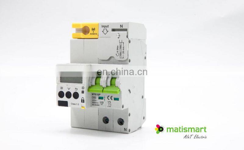 Matis smart circuit breakers 16a 32a 40a 63a 80a wifi energy meter with rs485 gprs communication