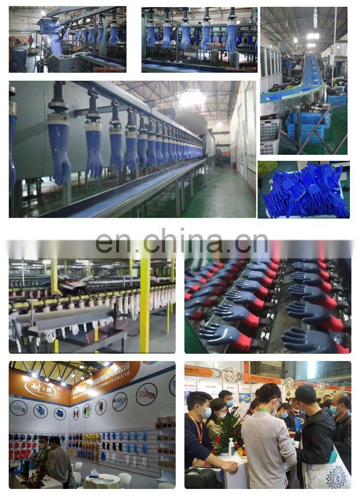 Sunnyhope red rubber PVC dipping gloves, long cuff PVC Coated Work Gloves safety,heavy duty gloves