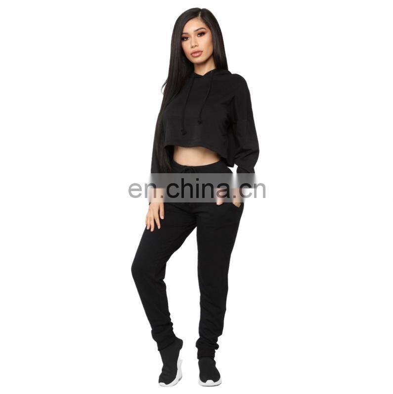 Wholesale custom new fashion autumn and winter women's long-sleeved hooded casual sports hooded sweater jogging suit