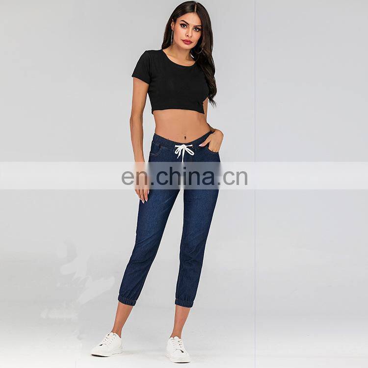 S-5XL wholesale brand women's summer stretch slim plus size jeans custom denim custom denim