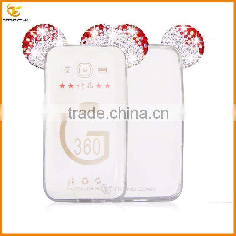 china supplier for Samsung galaxy G360 3D diamond soft clear back cover case