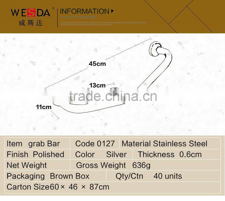 WESDA 2014 top quality bathroom accessory stainless steel bathroom grab bar