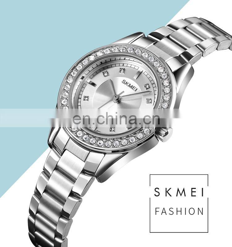 Shop amazon women watches Skmei 1534 top brand wristwatches water resistant stainless steel watch