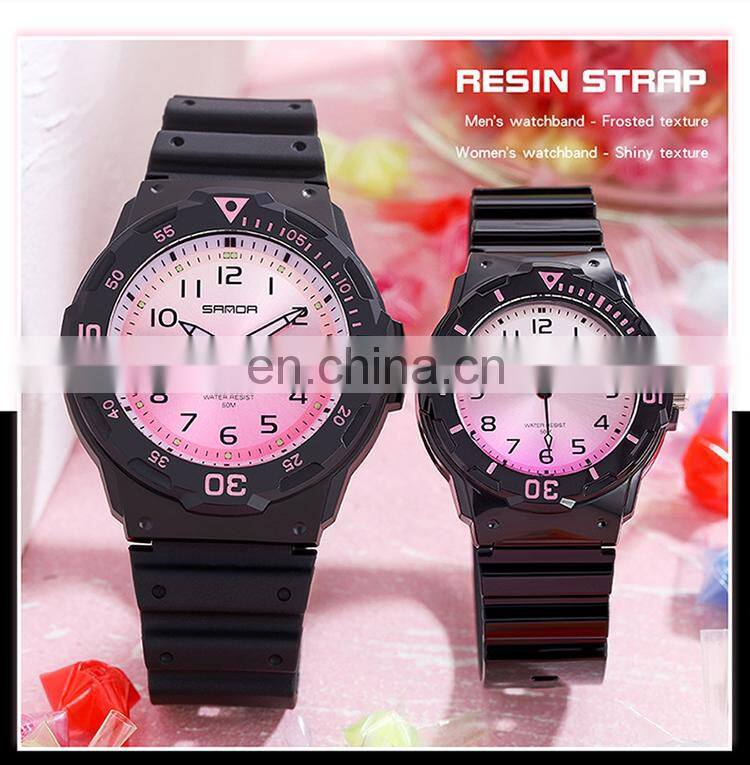 Sanda 6011L 6019G New Mens Ladies Quartz Wrist Watches Luminous Water Proof Fashion Couple Watch Set