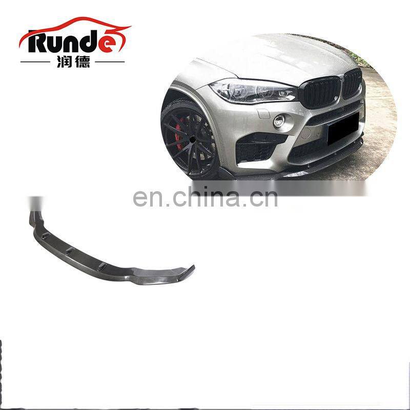 Runde Hight Quality Front Spoiler For 15-18 Bmw F85 X5M F86 X6M Carbon Fiber Front Bumper Lip Shovel