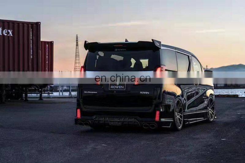 Runde New Arrival Resin Material For Toyota Alphard Upgrade Rowen Style Body Kit Front Lip Rear Lip Rear Bumper Side Skirt