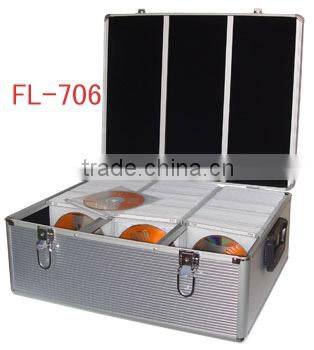 aluminum CD/DVD storage case with metal carry handle