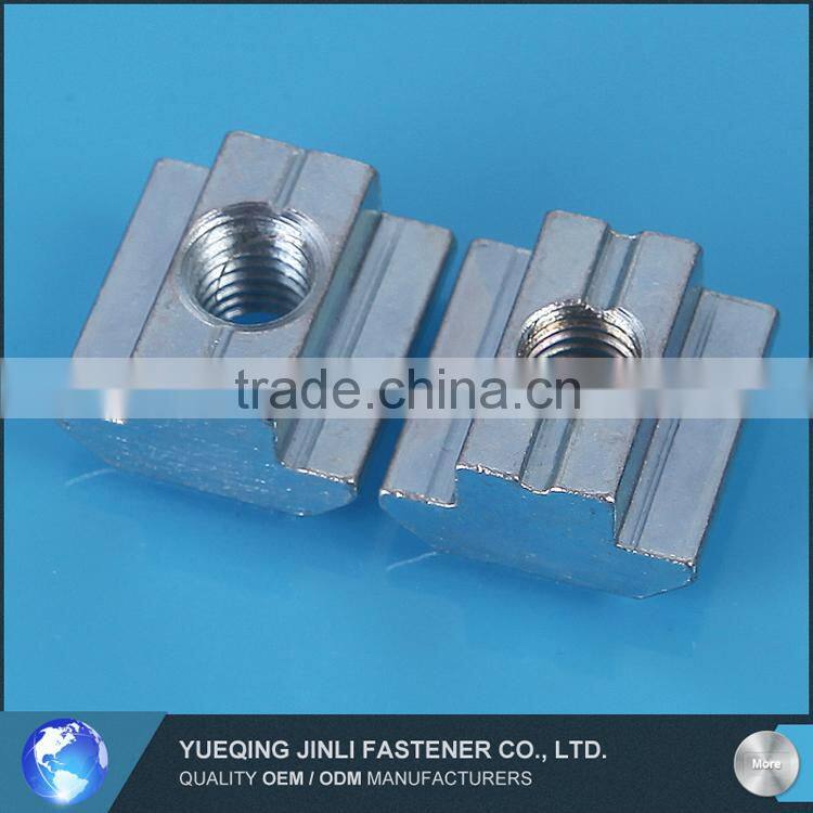 Jinli Factory Direct Sell Zink-Plated Carbon Steel Preset Nut Hardware Sliding Nuts Importer 10-M8