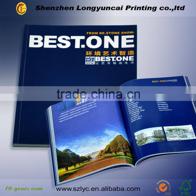 Black card paper hot stamping real promotion brochure, advertisement brochure manufacture in Shenzhen