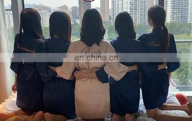 Loq moq Custom Personalized Embroidery robe Wedding Bridesmaid Satin Bridal Robe