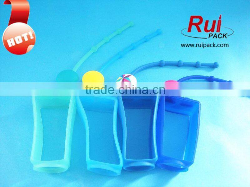 30ml multi-scented waterless liquid empty hand sanitizers holders,29ml silicone case for Hand washing liquid bottle