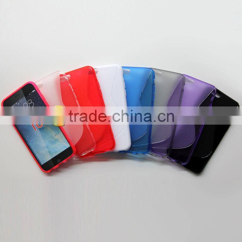 S wave design jelly soft skin TPU cellphone case cover shell for Apple for iphone 6 4.7