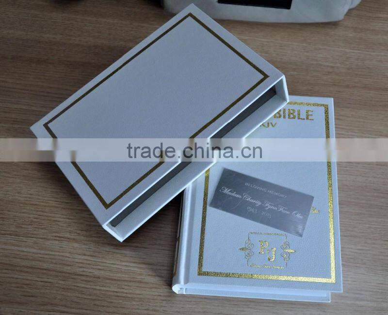 Cheap Leather Cover Hot Stamping Bible Printing with Insert Box
