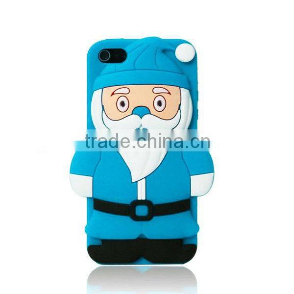 Hot Selling Soft 3d Silicone Case for IPhone 5s with Father Chirstmas