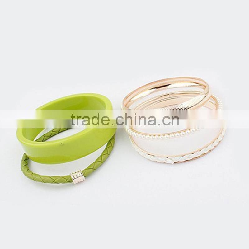 Fashion Trends Jewellery Candy Colorful Charms Bangles And Bracelets Set