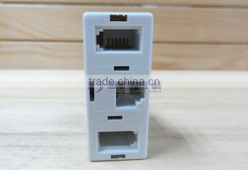 BT 1 Male to Dual Female RJ11 6P4C Plug Telephone Cable Adapter