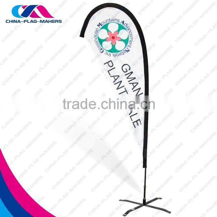 top quality polyester double side outdoor bow print beach flag