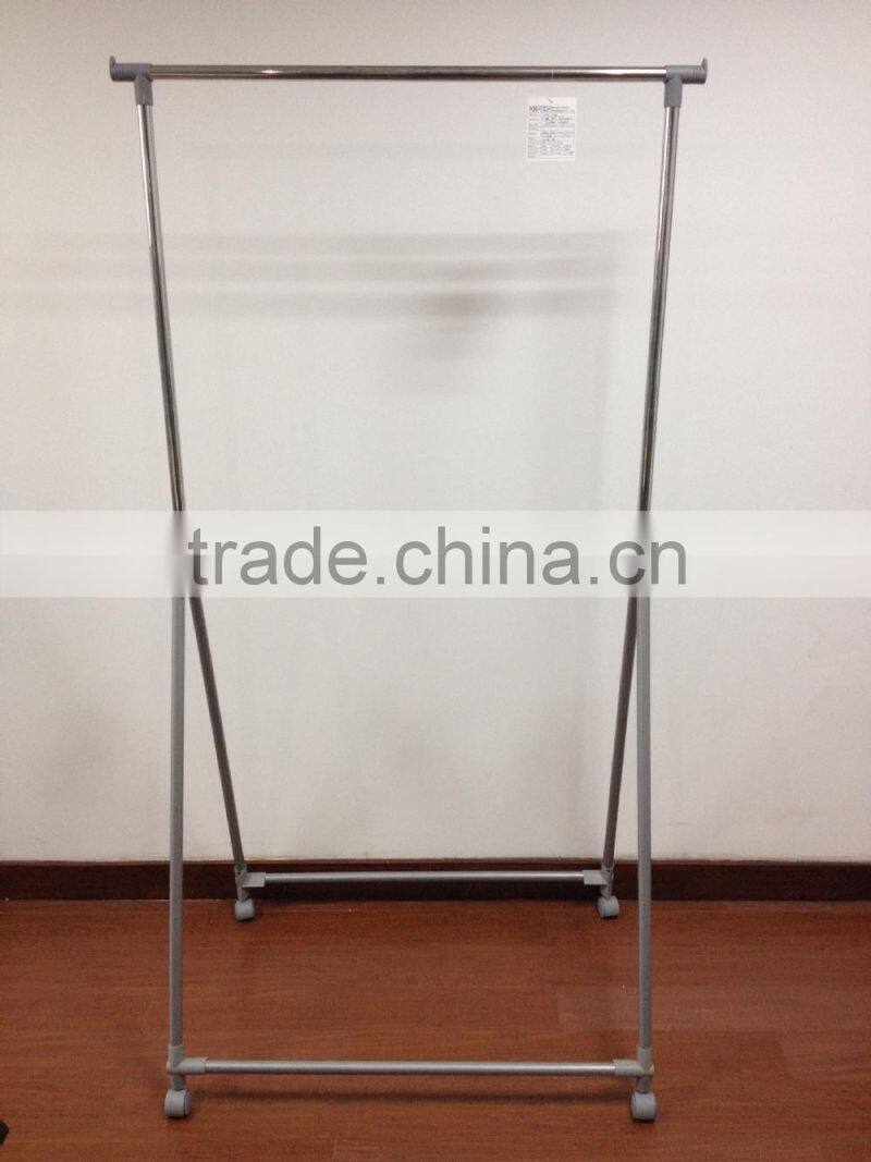 Movable Single Pole Telescopic Floor coat hanger clothes rack