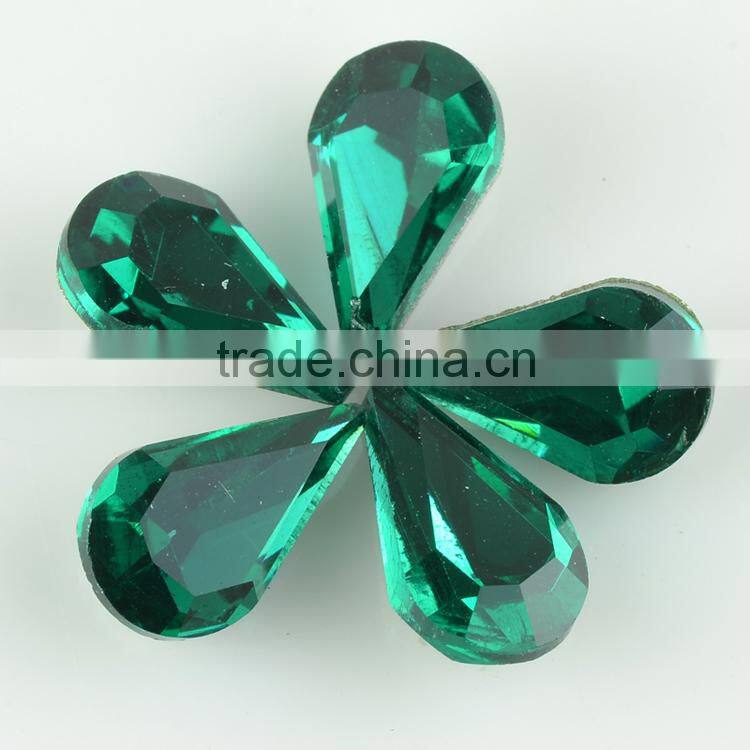 Teardrop shape stone crystal glass tear drop jewelry stone for garment accessories