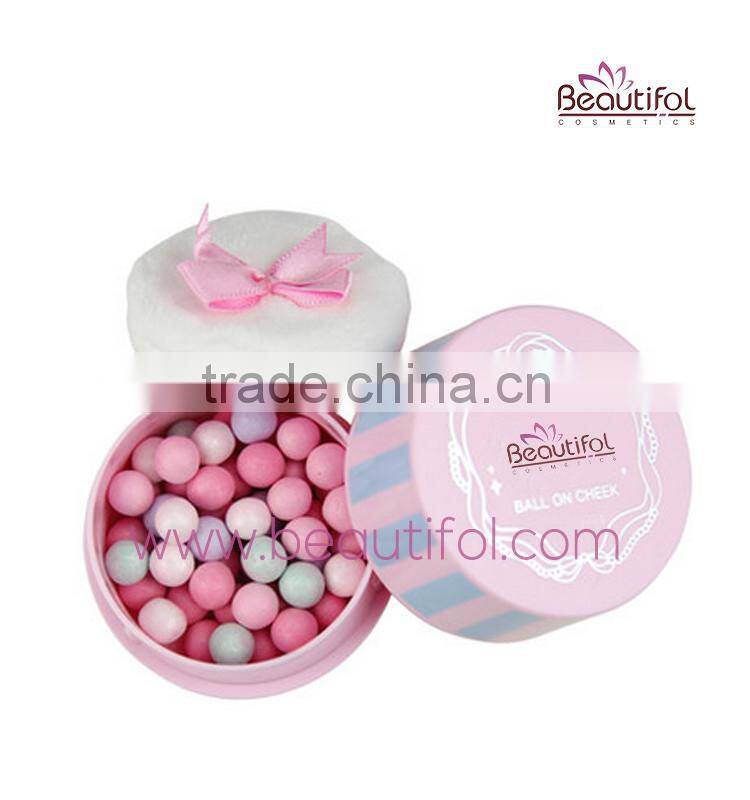 Wholesale colorful makeup blusher balls, cosmetics blush, paper box blushes