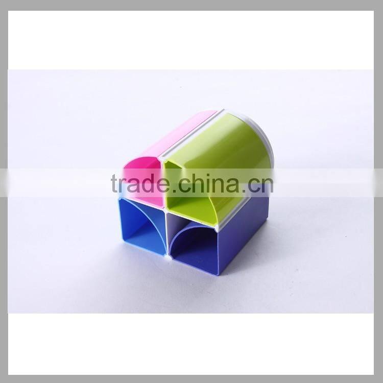 desktop storage decorative 4 hole plastic pen holder cheap pencil vase desktop pencil holders