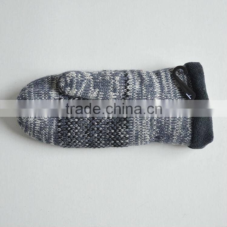 Cheapest knitted gloves ladies soft winter heated gloves with black grey warm mittens