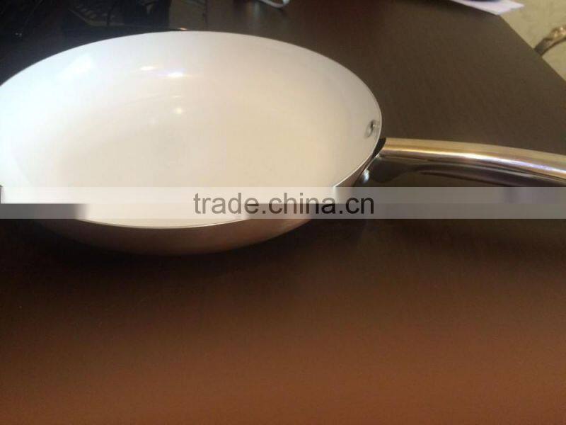 Copper Aluminum Non-stick Press Ceramic Cookware Set Kitchen Used Fry Egg Pizza Pan Skillet S/S Handle