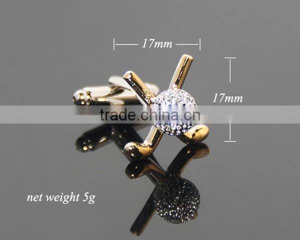 New Arrival Fashion Cufflinks Novelty Golf Design Best Gift For Men Cufflinks Wholesale Retail Gold Silver Metal Golf Cuff Links