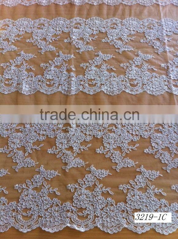 HOT ! 2015 NEW design bridal ribbon embroidery lace fabric/ mesh fabric