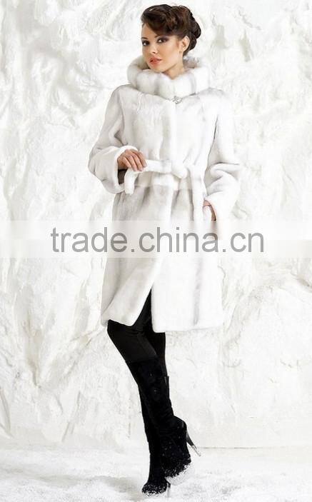rex14055 luxury colorful knee-length rex rabbit fur coat women
